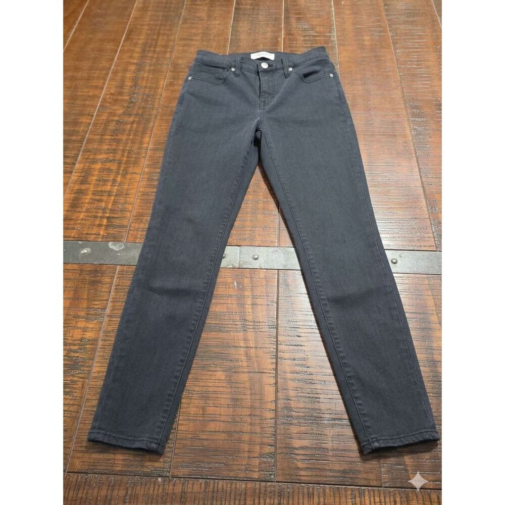 Madewell Black Skinny Jeans High Rise Cotton Blend Stretch Denim Size 28